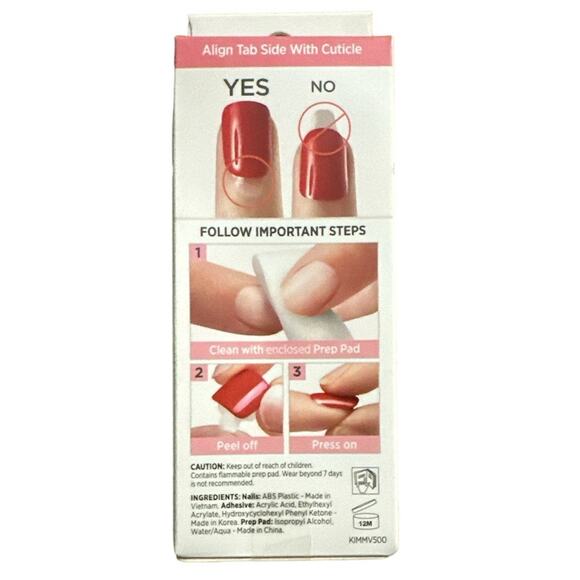 New Kiss imPress Press On Nails Blue/White Mesmerize Medium - Picture 2 of 5